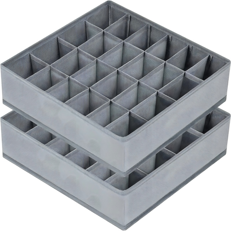 Sock Organizer Tray - Kotak Penyimpanan Lipat 24 Grid, Wadah