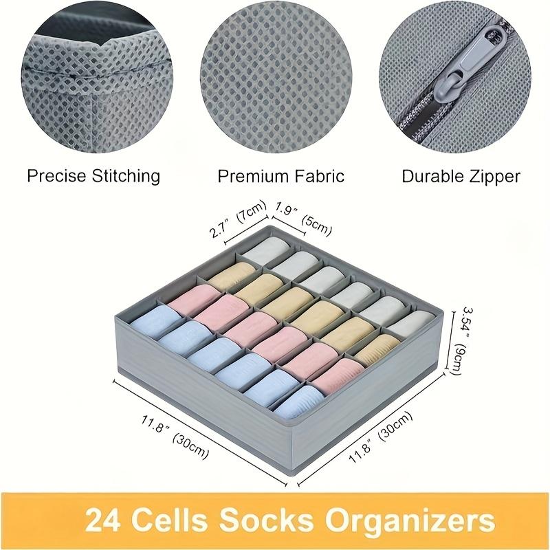 Kotak Penyimpanan Lipat 24 Gri - Sock Organizer Tray ulasan dan harga