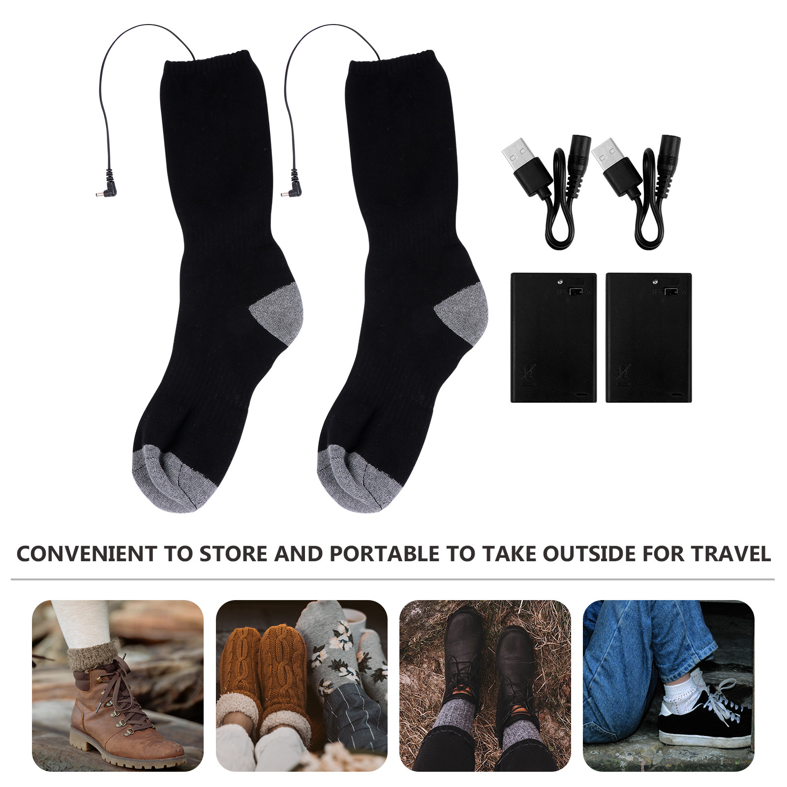 1Set Kaus Kaki Pemanas USB Ele - Thermal Sock Winter ulasan dan harga